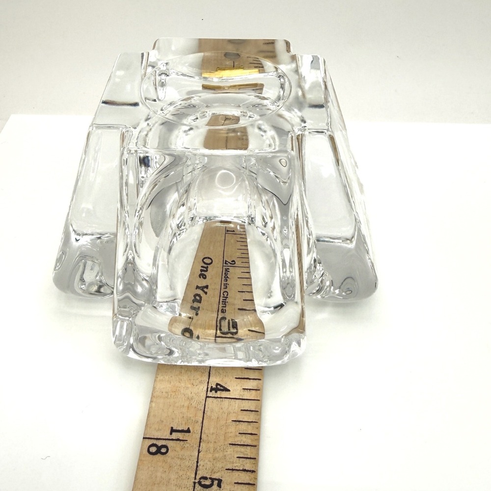Vintage Orrefors Max Crystal Cross Votive Tealight Holders Pair Anna Ehrner - Picture 16 of 16